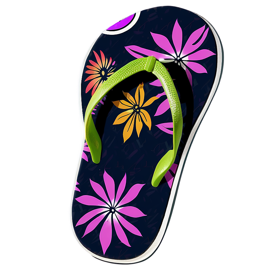 Floral Pattern Flip Flop Png 24