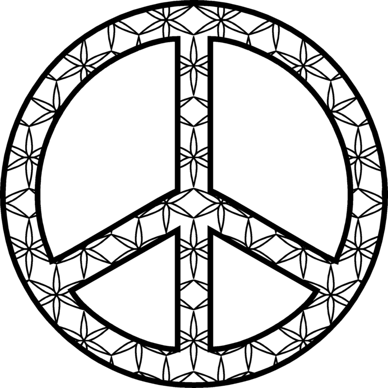 Floral Pattern Peace Symbol