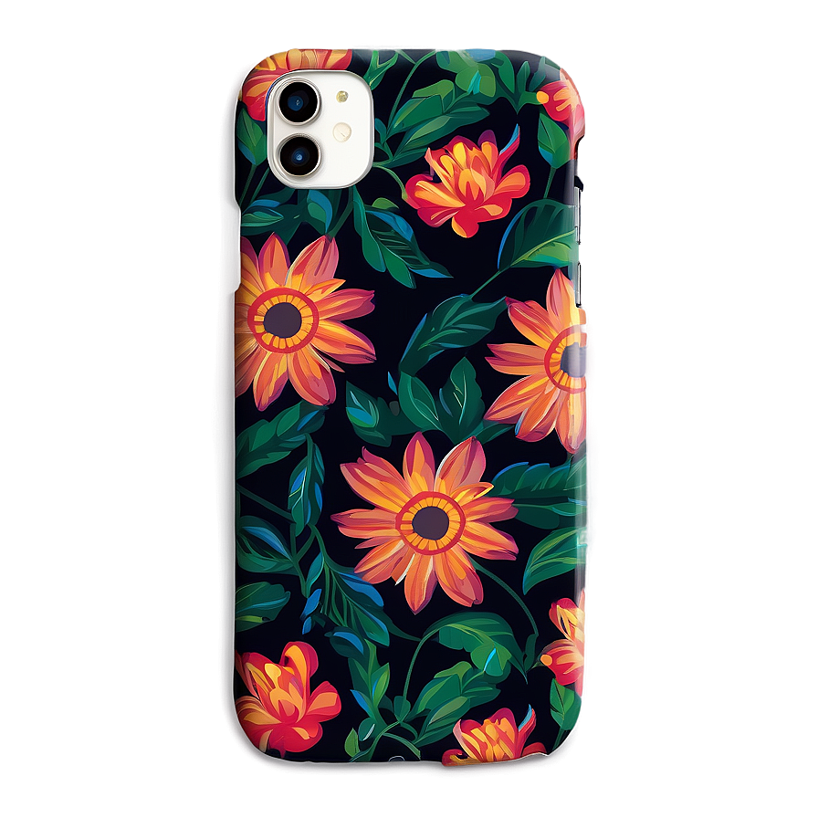 Floral Pattern Phone Case PNG onn PNG with transparent background