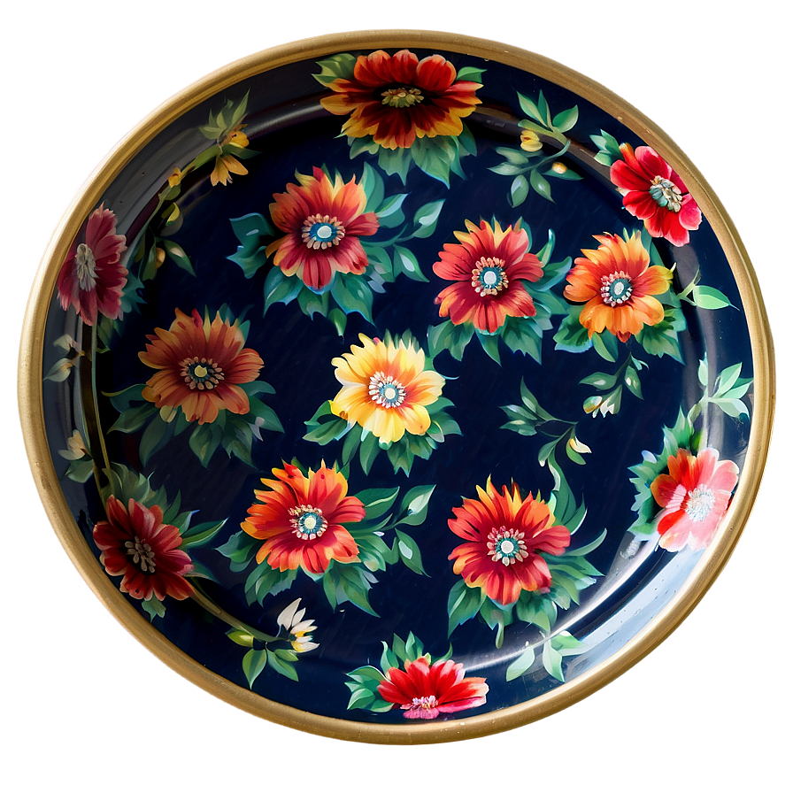 Floral Pattern Tray Png Mdl