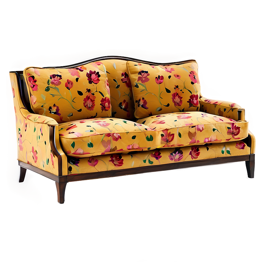 Floral Patterned Sofa Png 05252024