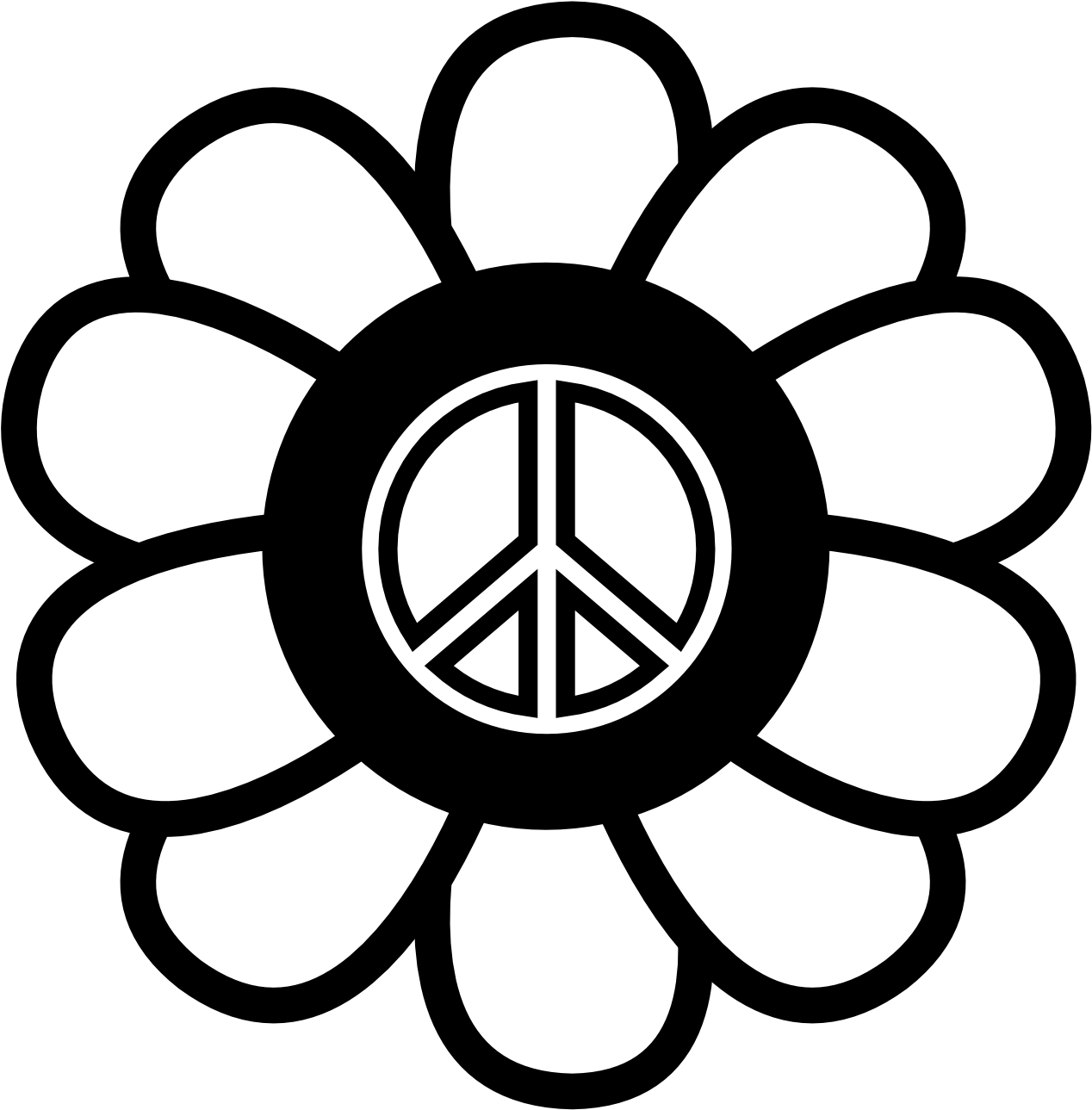 Floral Peace Symbol Graphic