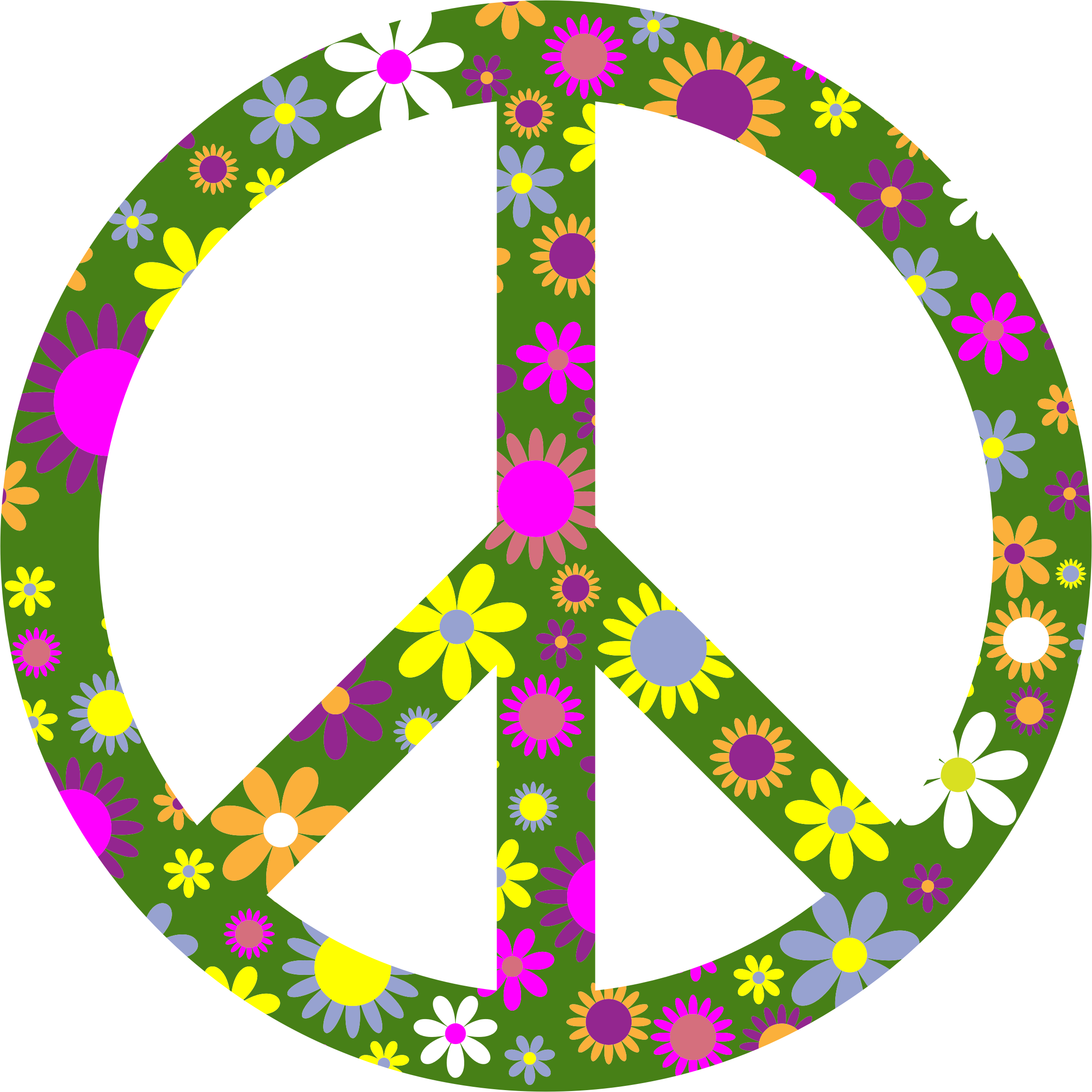 Floral Peace Symbol Graphic