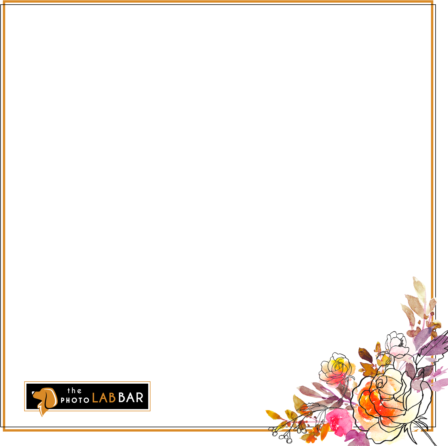 Floral_ Photo Booth_ Frame_ Template PNG with transparent background