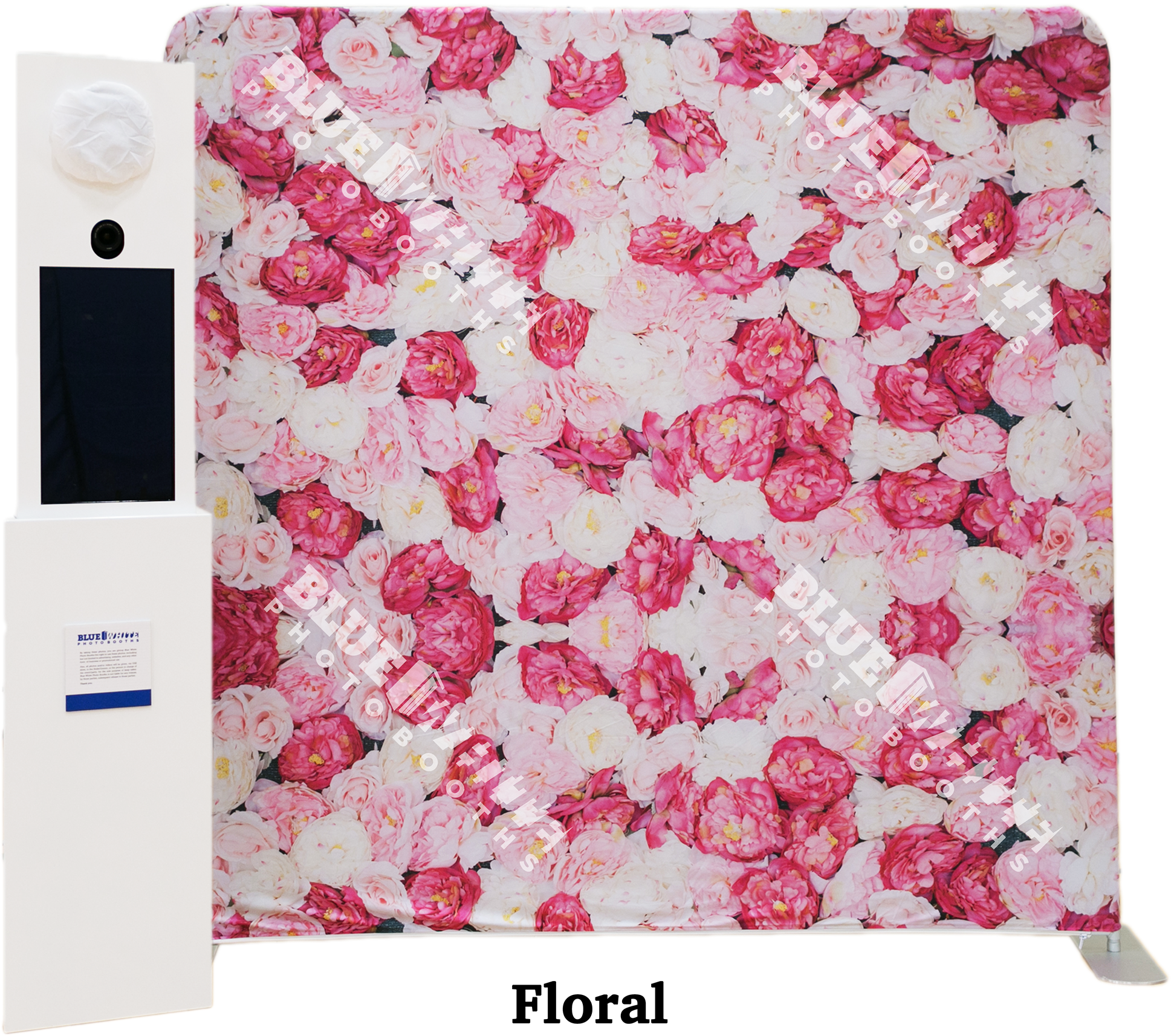 Floral Photobooth Backdrop Design PNG with transparent background