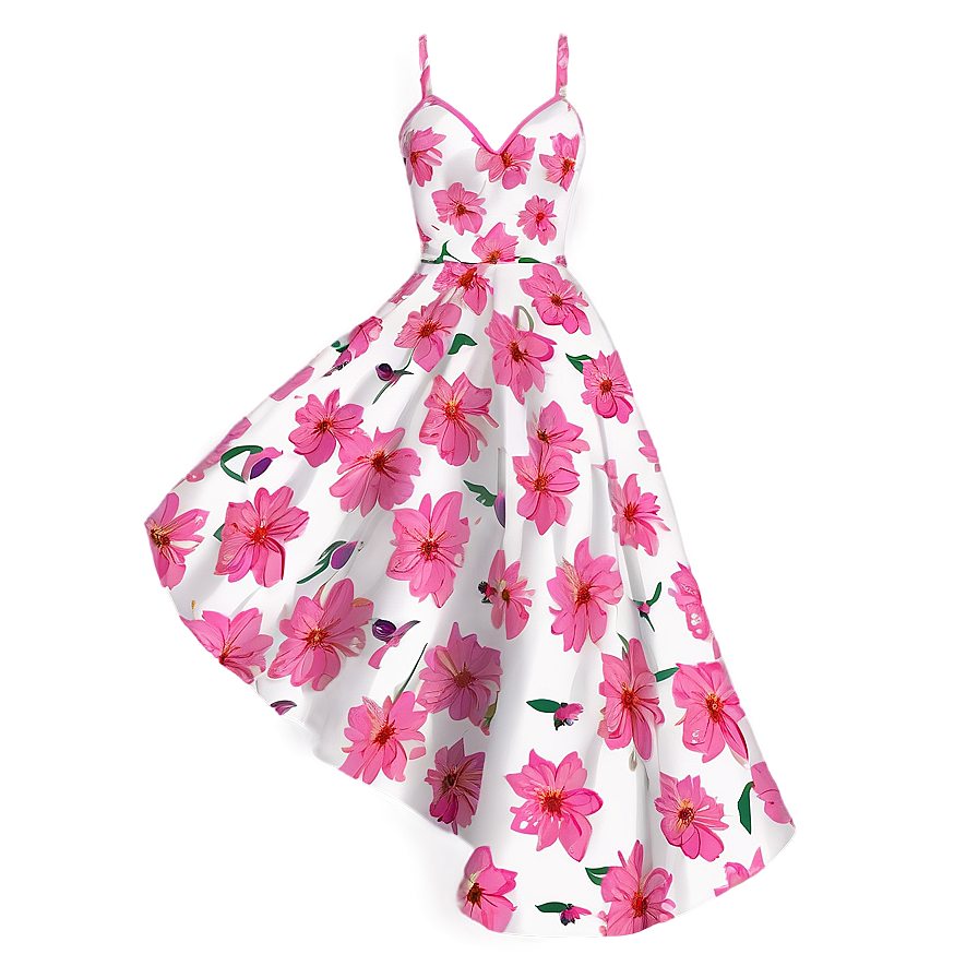 Floral Pink Dress Png 26