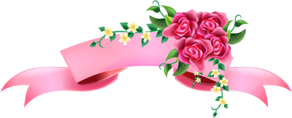 Floral Pink Ribbon Banner Design