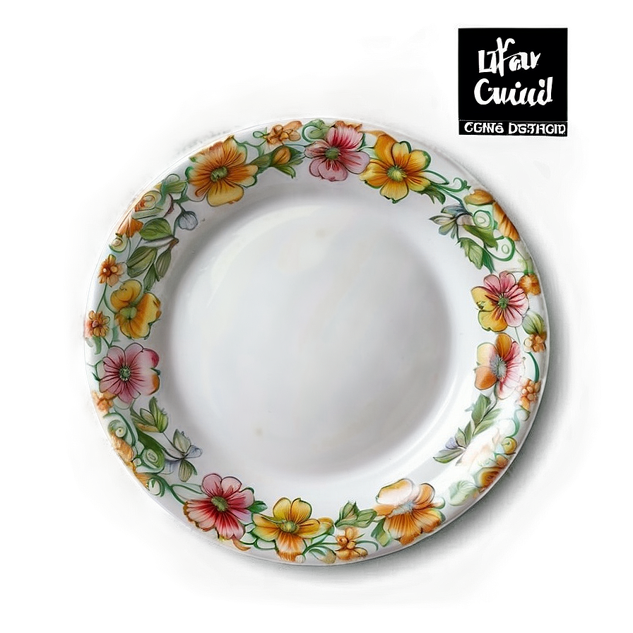 Floral Plates Design Png 38