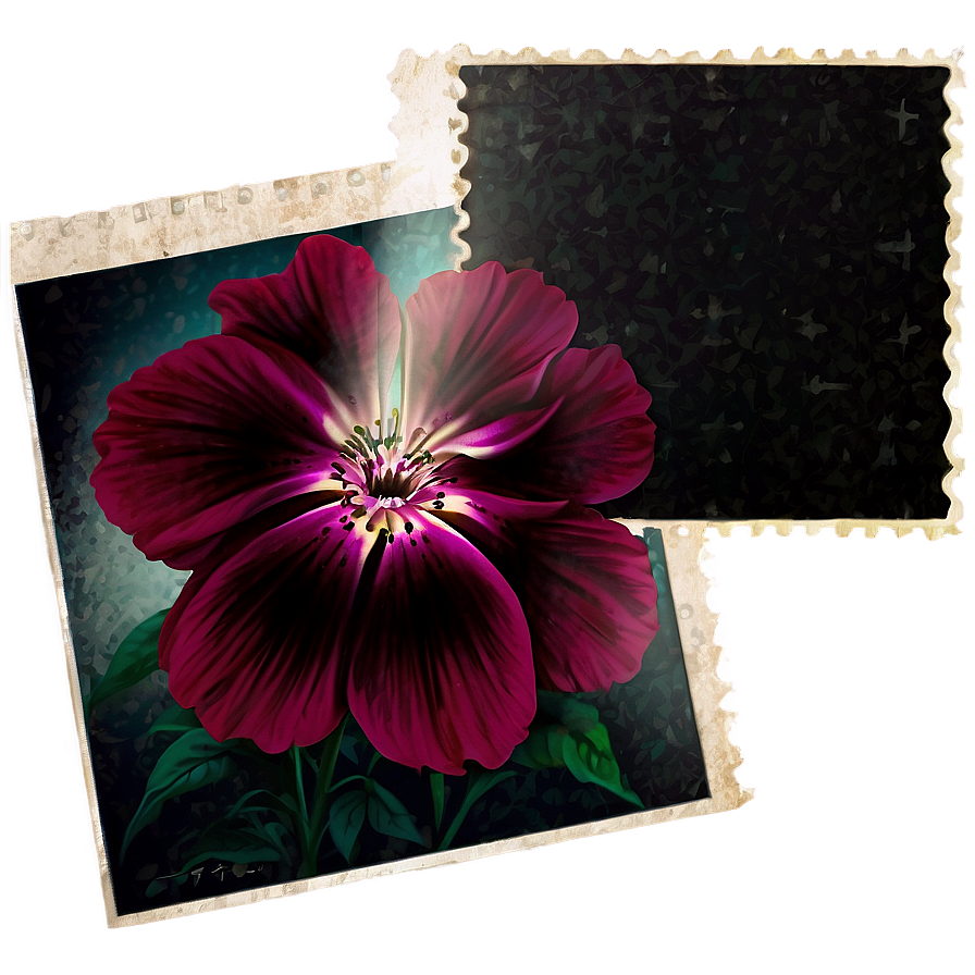 Floral Postcard Stamp Png 06272024