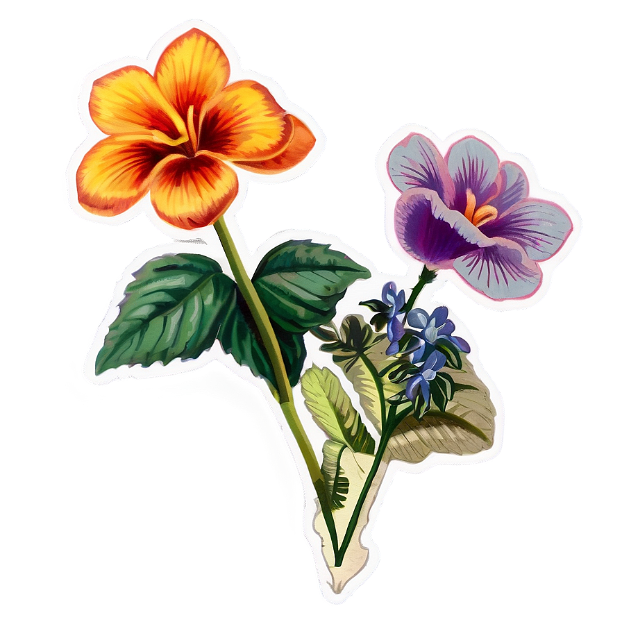 Floral Postcard Stamp Png 79