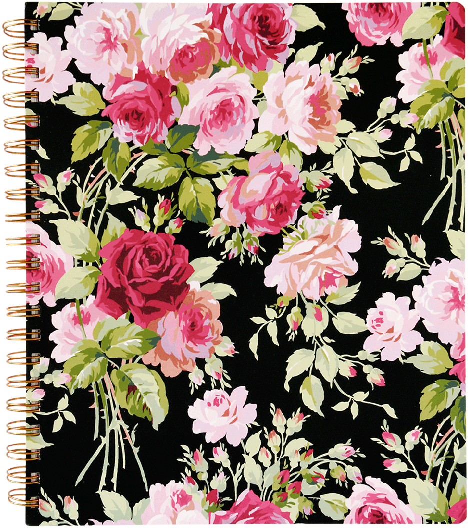 Floral Print Spiral Notebook