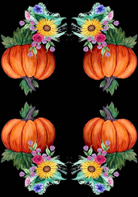 Floral Pumpkin Symmetry Artwork