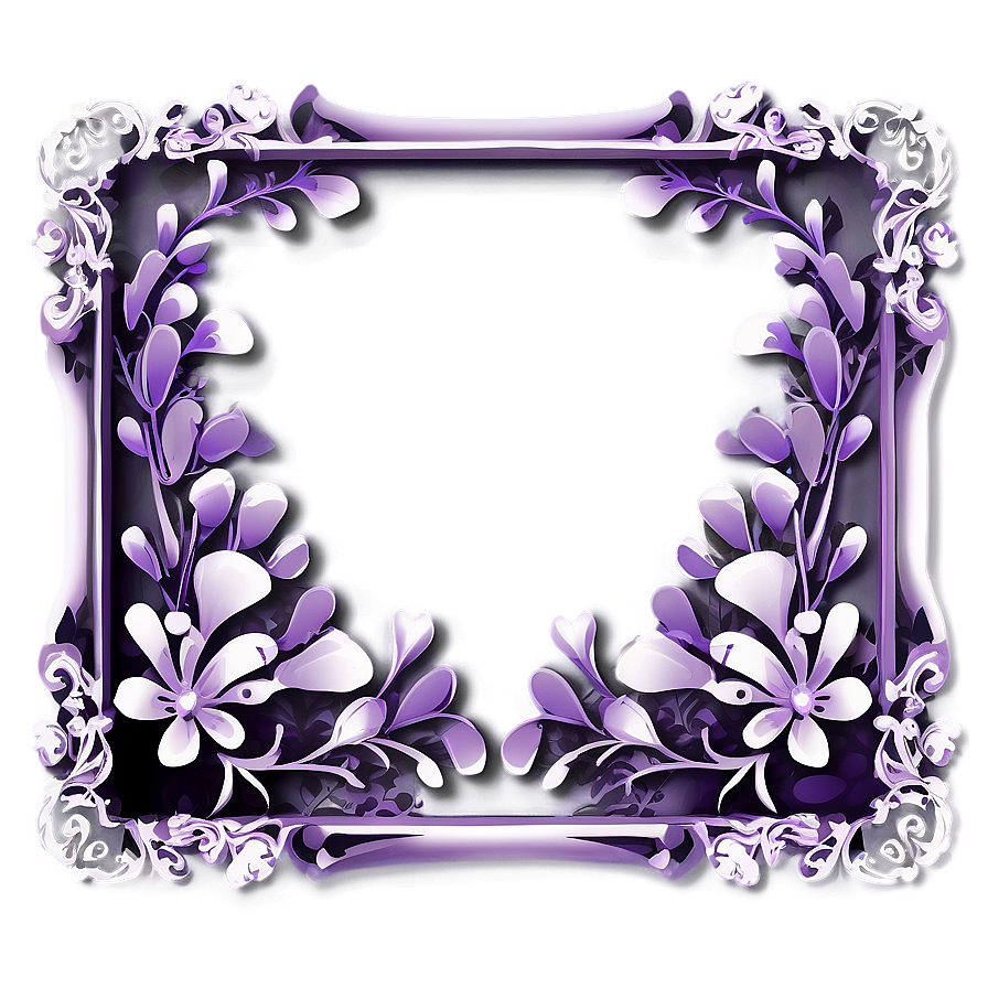 Floral Purple Frame Border Png Nbq