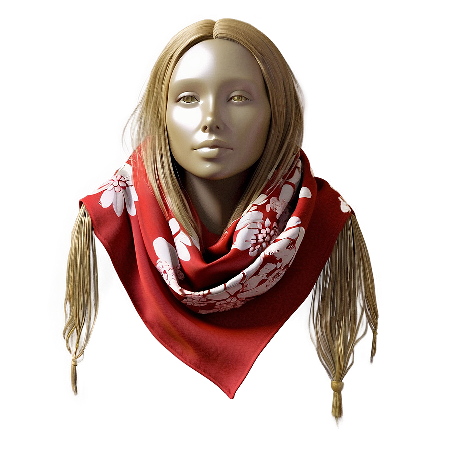 Floral Red Scarf Png Wbk63