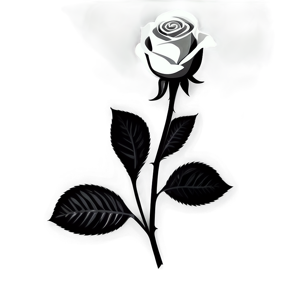 Floral Rose Black And White Png 83