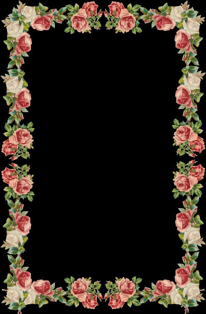 Floral Rose Page Border Design