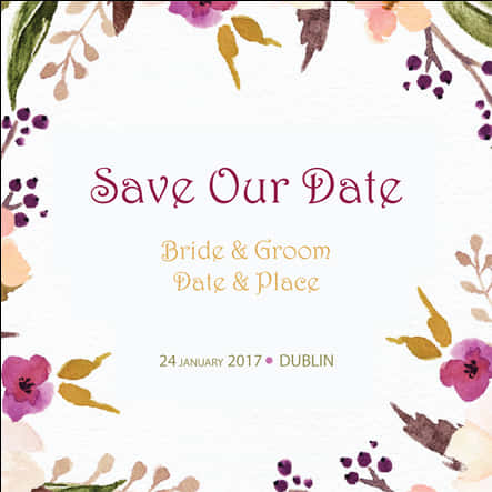 Floral Save The Date Invitation Template