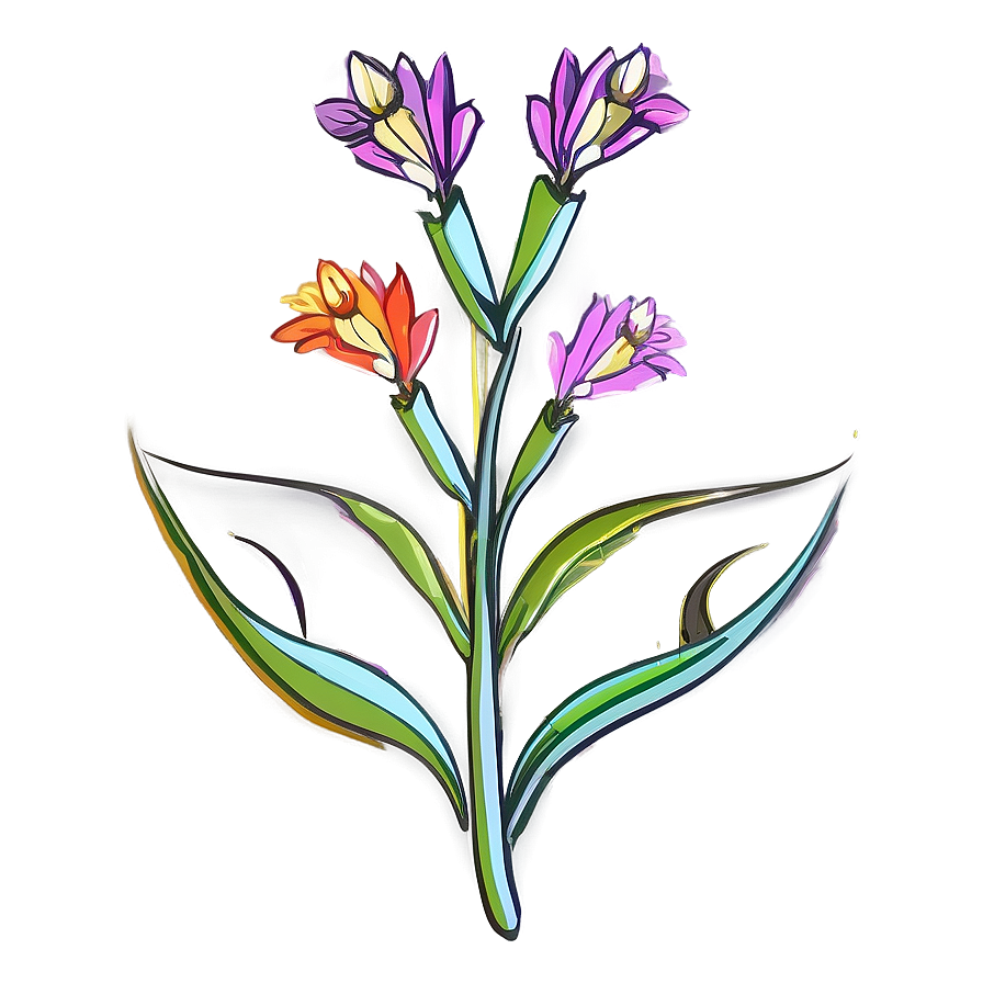 Floral Sketch Illustration Png Xqf10