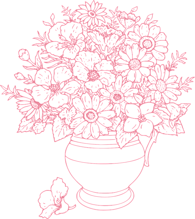 Flowers Vase Flower - Flowers Art Images Coloring, HD Png Download PNG with transparent background