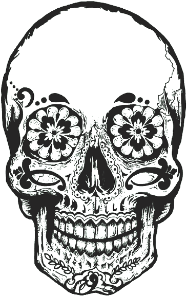 Floral Skull Tattoo Design