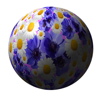 Floral Sphere Artistic Representation