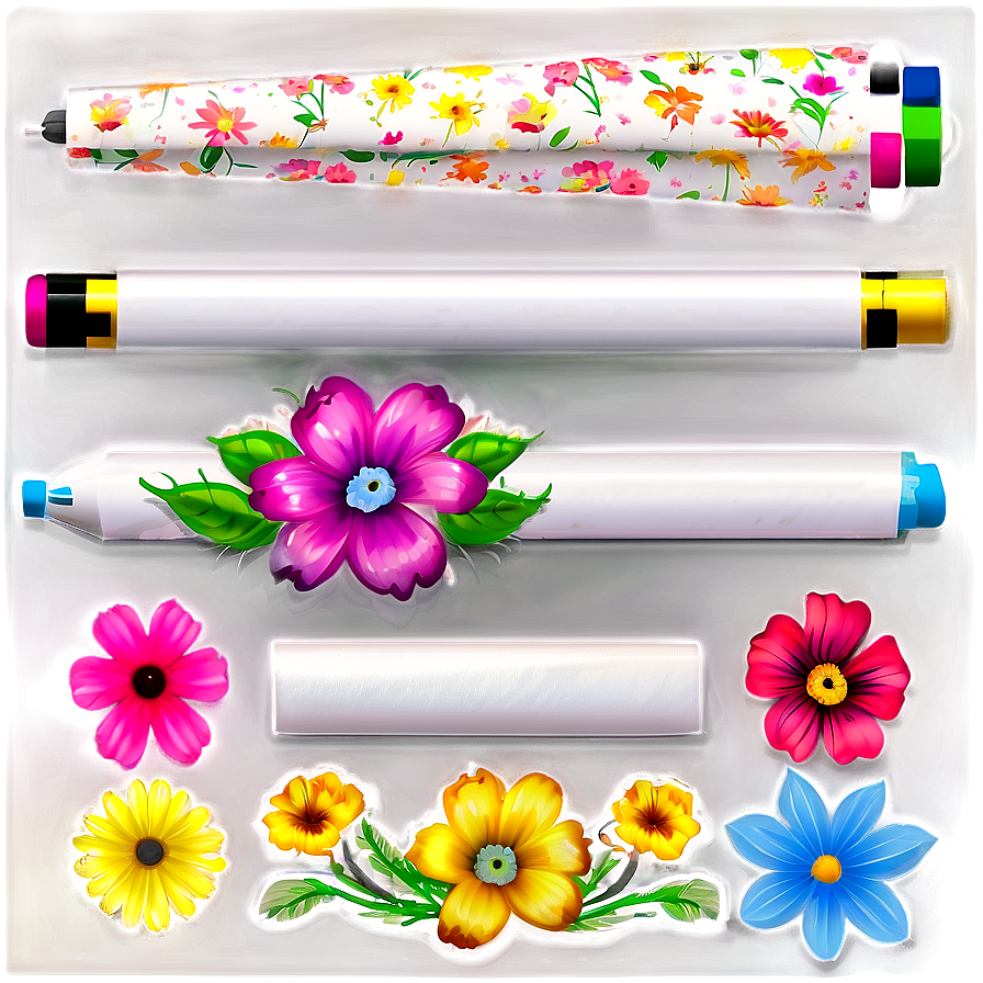 Floral Stationery Set Png Rya33