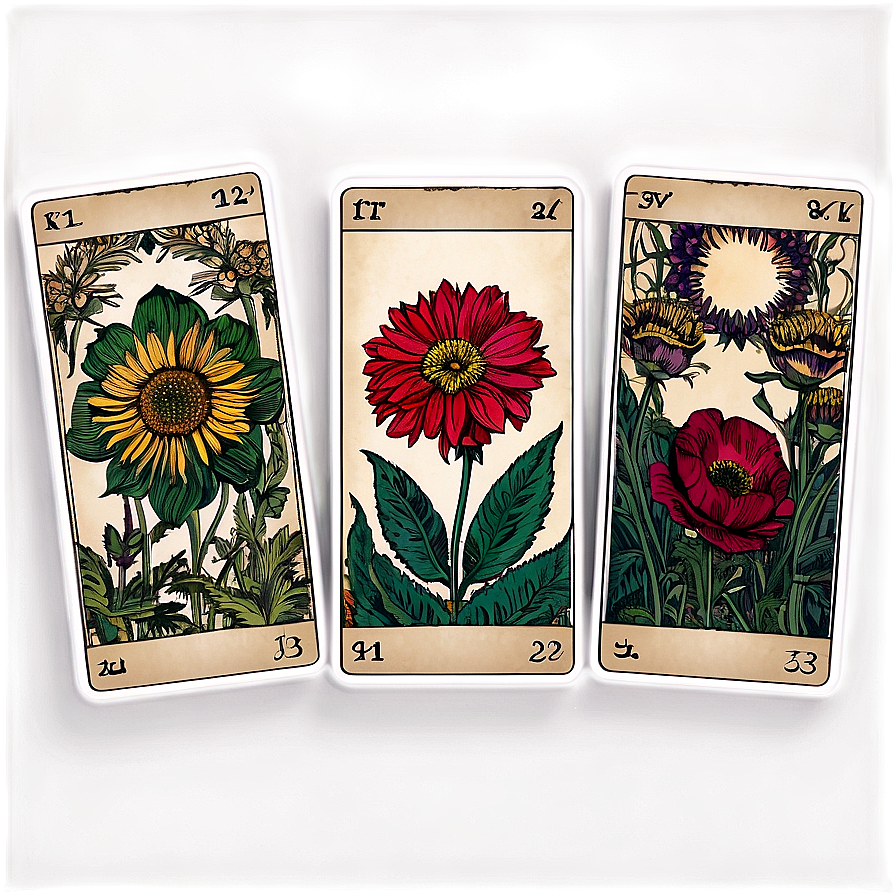 Floral Tarot Cards Png Nwy