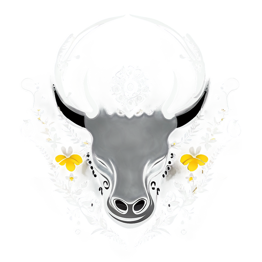 Floral Taurus Outline Png Ulq78