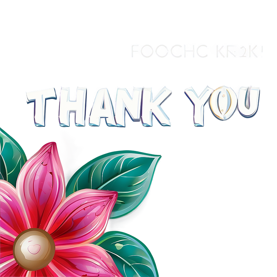 Floral Thank You Graphic PNG lwh PNG with transparent background