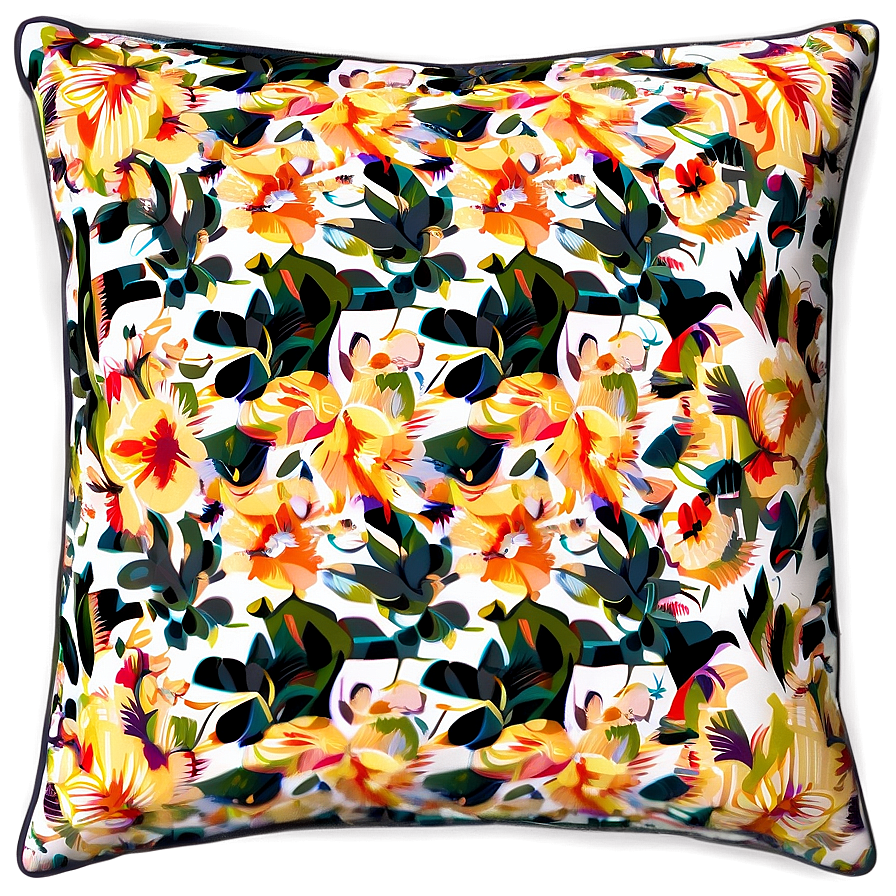 Floral Throw Pillow Design Png 52