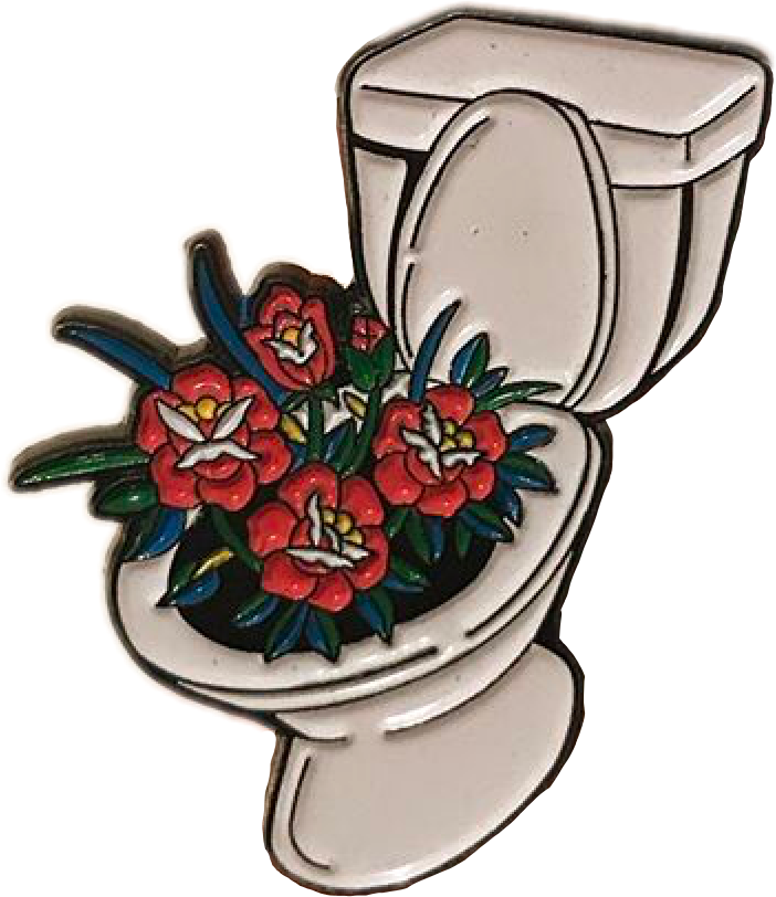 Floral Toilet Aesthetic Pin