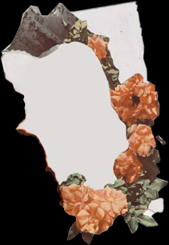 Floral Torn Paper Overlay