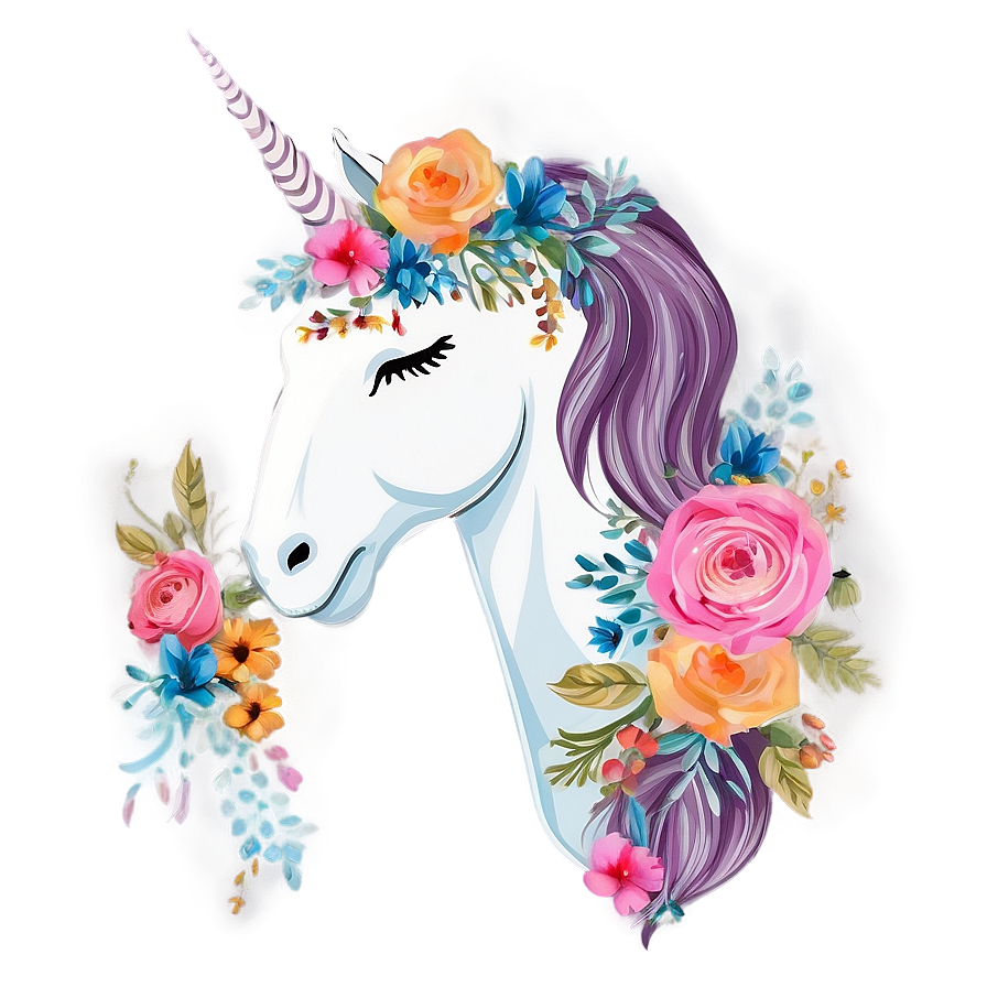 Floral Unicorn Png Mhm2