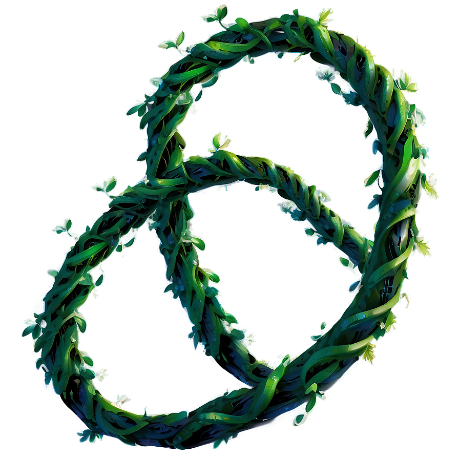Floral Vine Peace Symbol PNG with transparent background