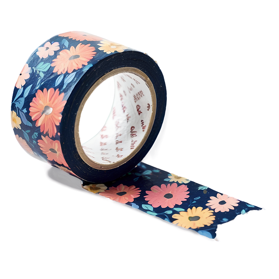 Floral Washi Tape PNG xwj12 PNG with transparent background