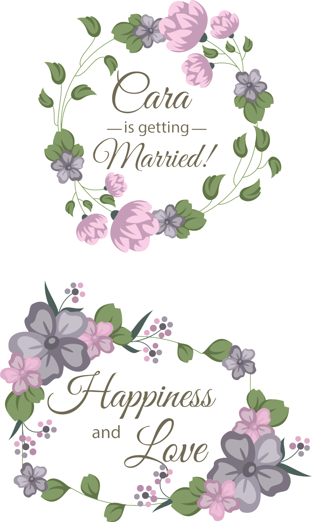 Floral Wedding Announcement Graphic