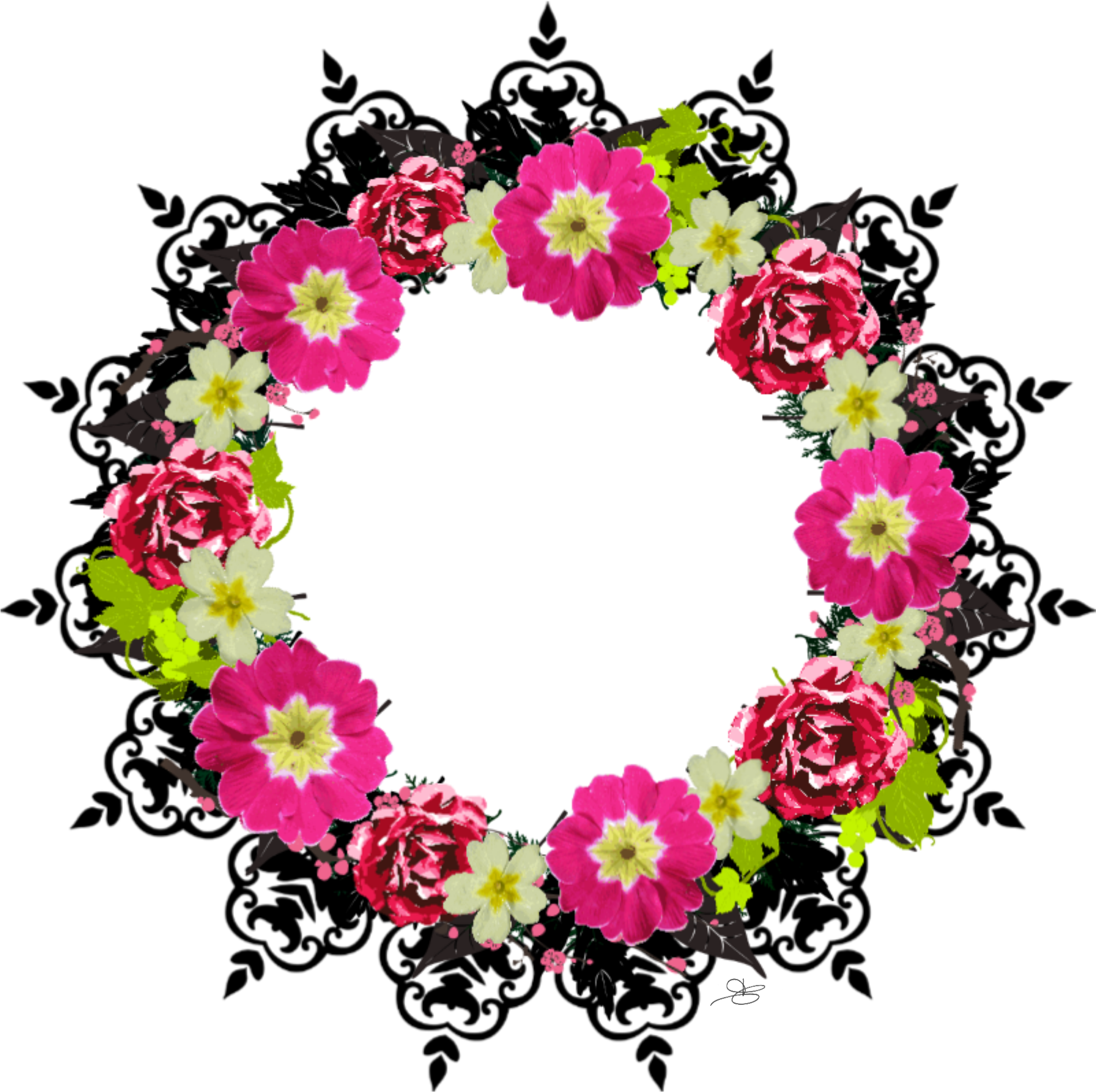 Floral Wreath Design P N G