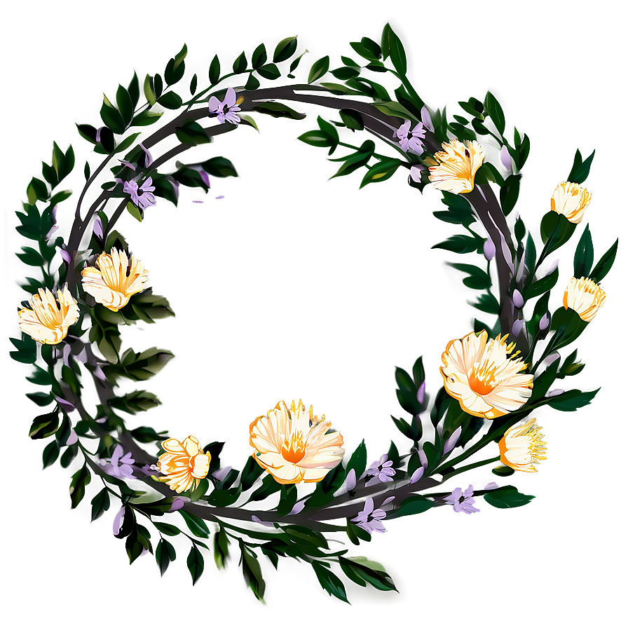 Floral Wreath Design PNG wvw PNG with transparent background