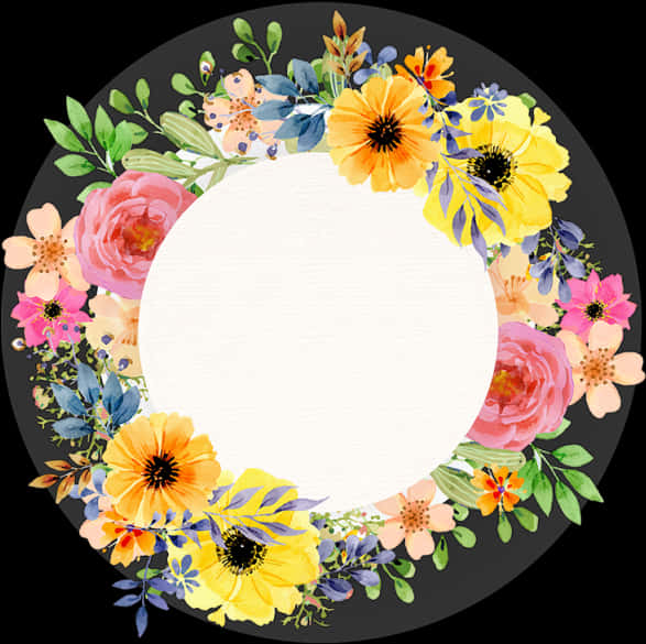 Floral Wreath Vintage Frame