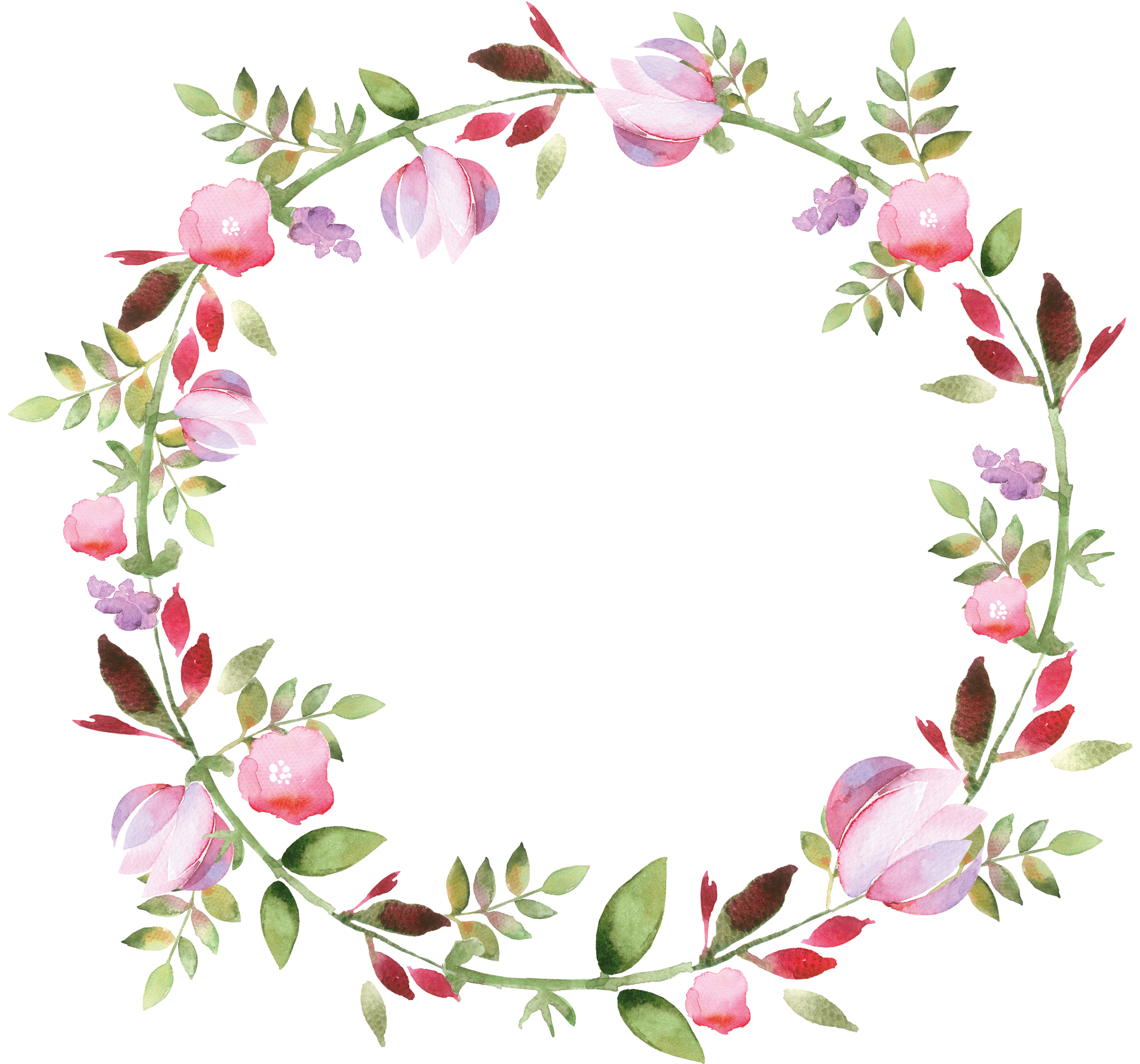 Floral Wreath Watercolor Design