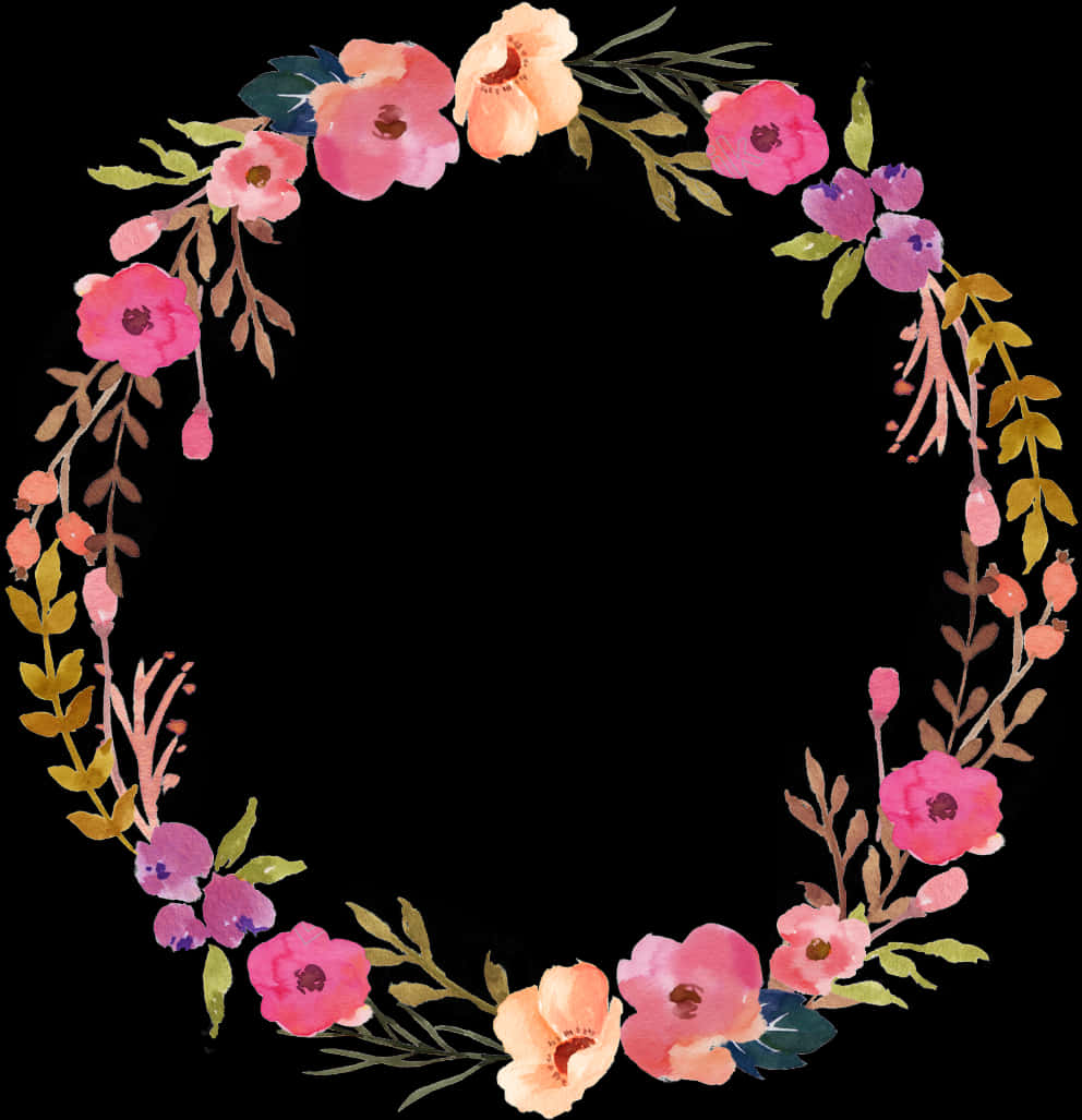 Floral_ Wreath_ Watercolor_ Vector