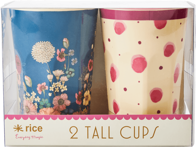 Floraland Polka Dot Tall Cups Packaging