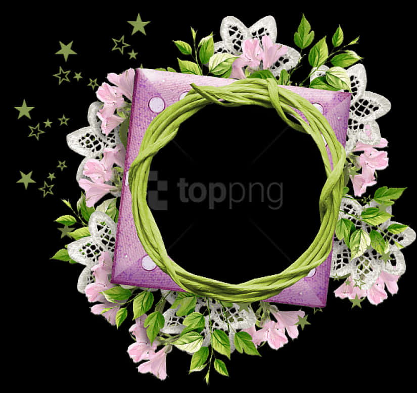 Floraland Stars Round Frame