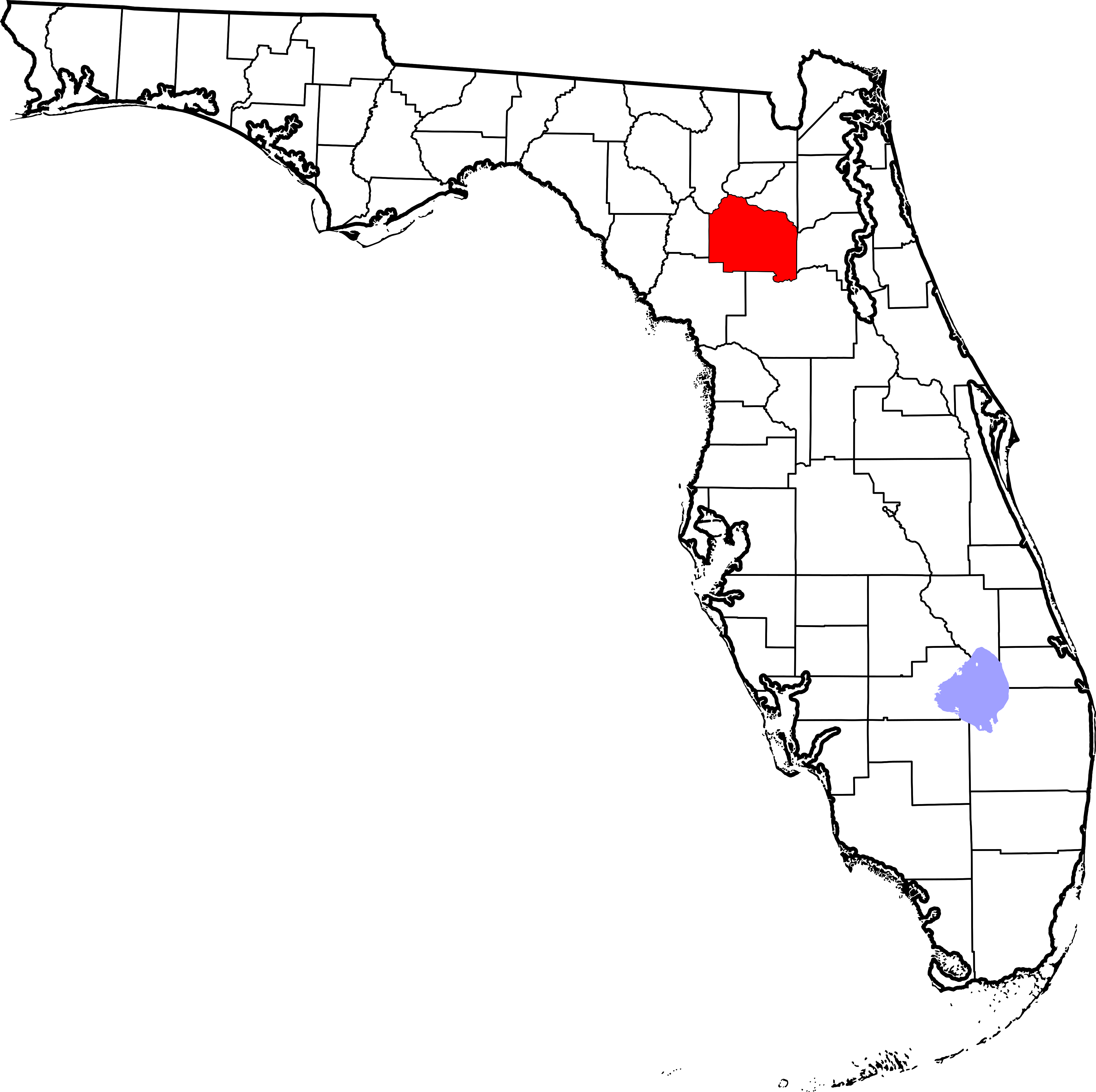 Florida Map Highlighted Counties