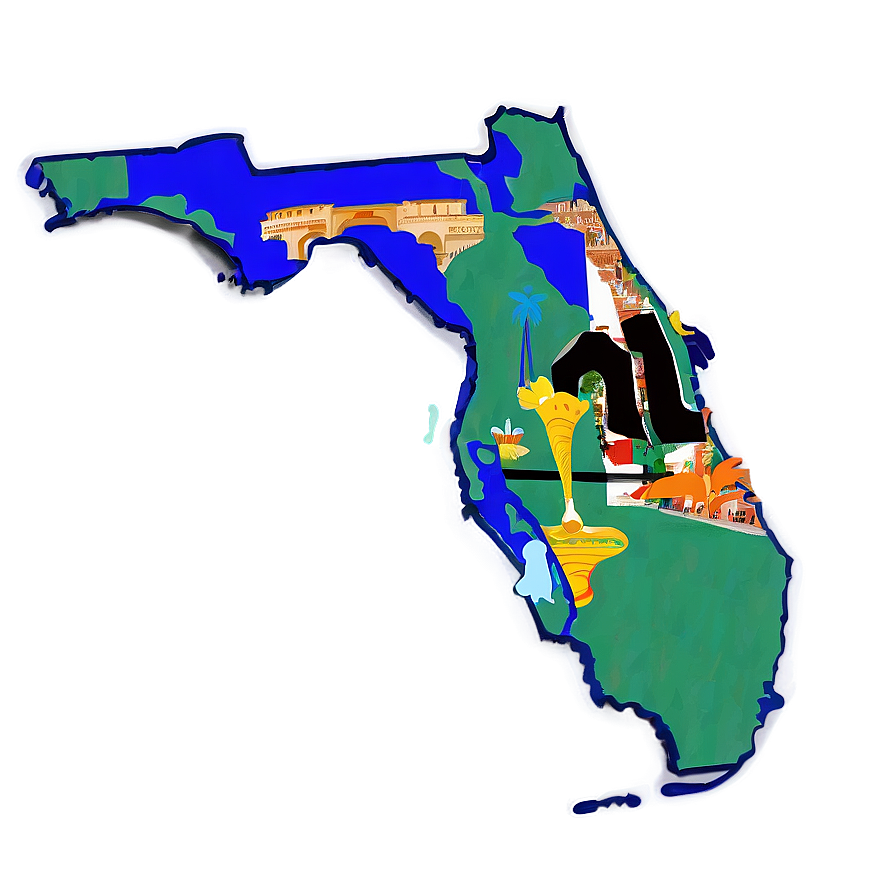 Florida Outline With Capital Mark Png 06122024