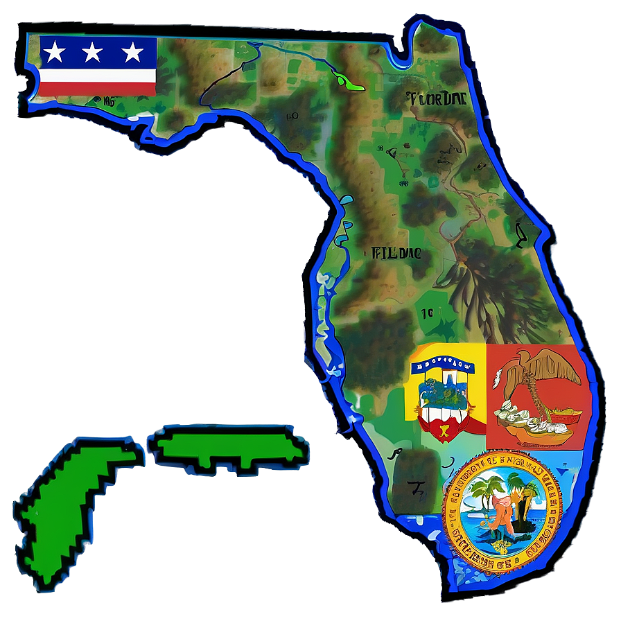 Florida Outline With Capital Mark Png Wal