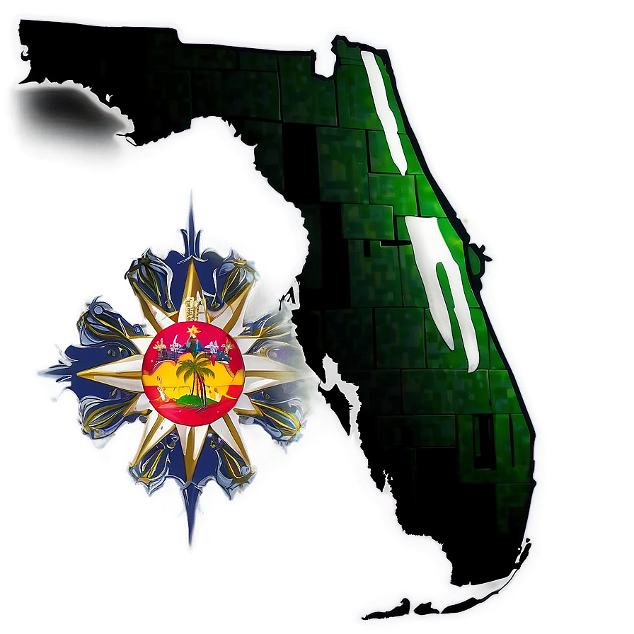 Florida Silhouette With Flag Inside Png Mpf