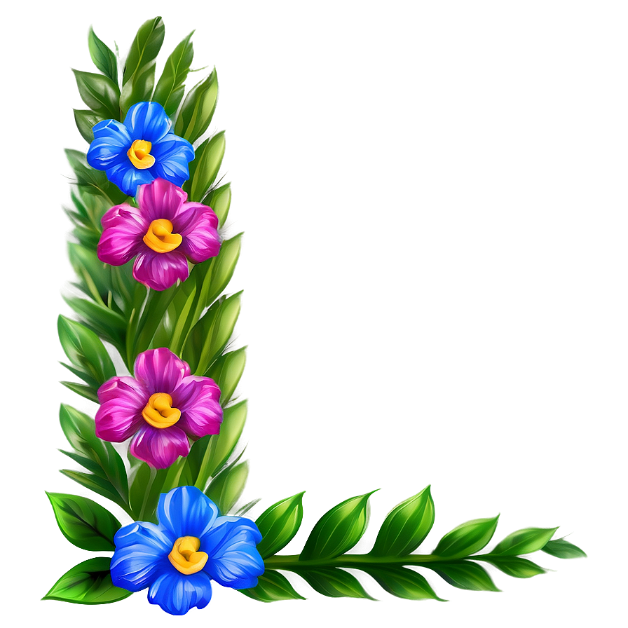 Flower Border PNG mga PNG image with a transparent background, free high-resolution download
