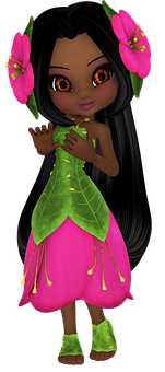 Flower Fairy Animated Character