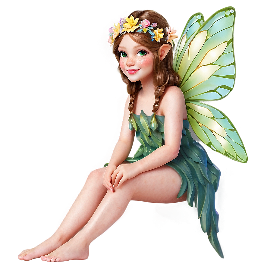 Flower Fairy Sitting Png Bhp21